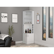 White corner deals drinks cabinet